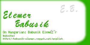 elemer babusik business card